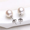 925 Sterling Silver 6Mm/8Mm/10Mm Freshwater Cultured Pearl Button Ball Stud Earrings for Women as Best Gifts Jewerly